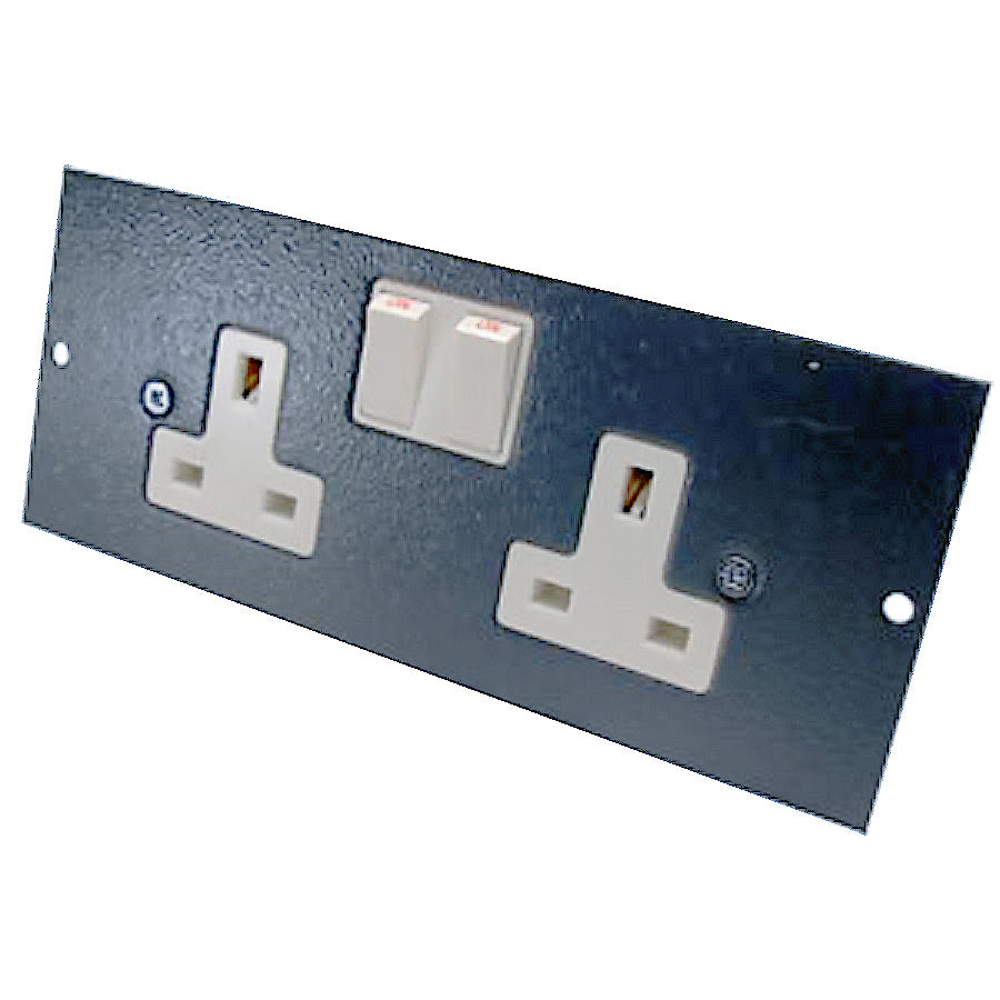 3 Way Compact Floor Box Double Gang Socket Plate