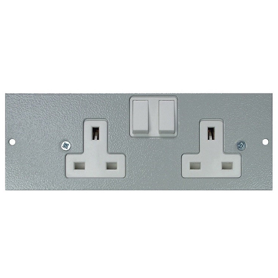 4 Way Floor Box Double Gang Socket Plate