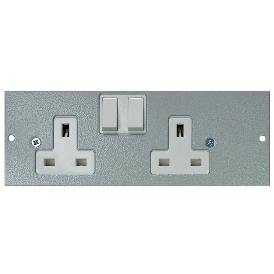 4 Way Floor Box Double Gang Socket Plate